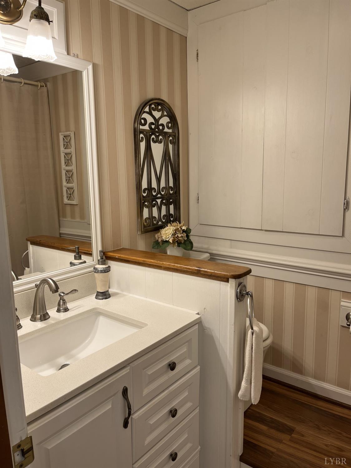 3912 Lowry Road Goode, VA 24556 - Photo 35 of 56 a bathroom with a sink and a mirror