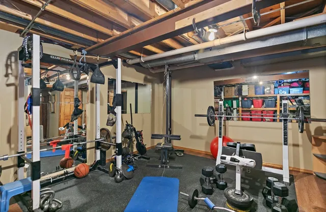 a view of a backyard with sitting area