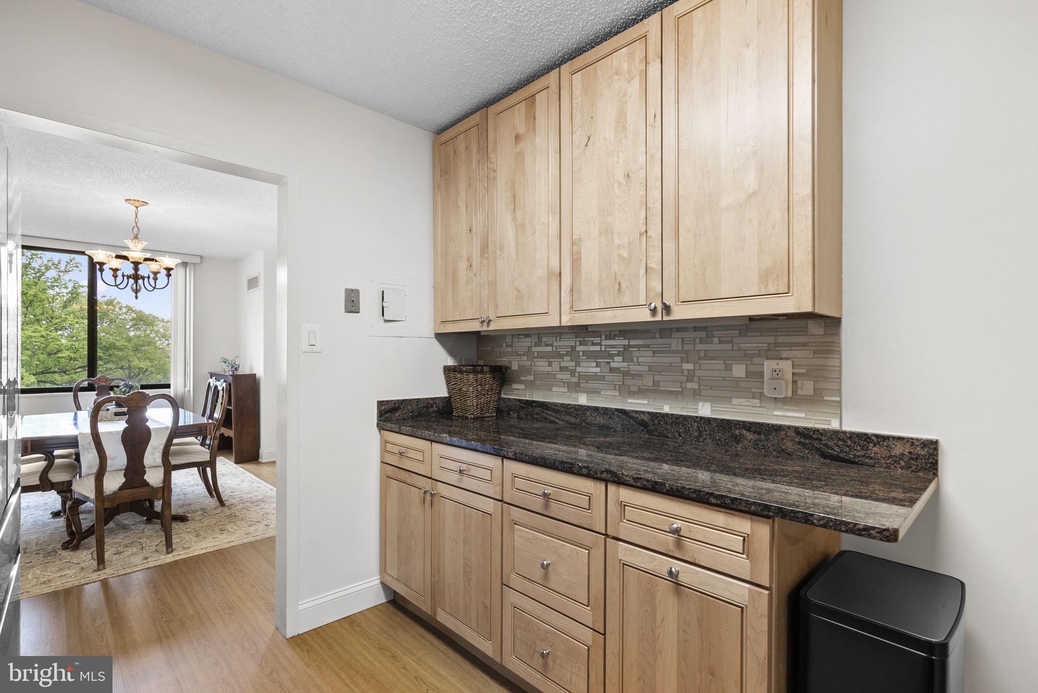 5225 Pooks Hill Road, Unit 804N Bethesda, MD 20814 - Photo 15 of 39 a kitchen with stainless steel appliances granite countertop a stove a sink and white cabinets