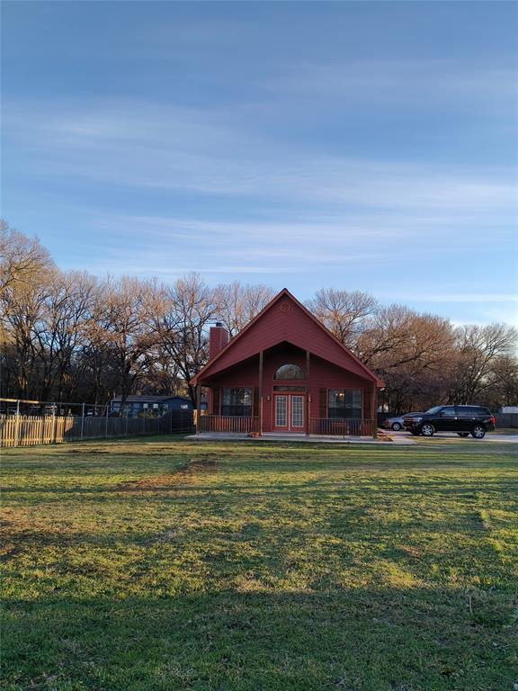 100 East Bluebonnet Drive Cresson, TX 76035 - Photo 25 of 25 View of front facade featuring a chimney, a porch, and french doors