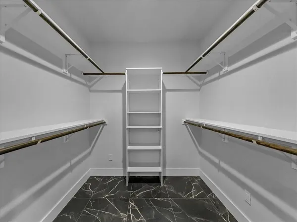 a storage room with empty racks
