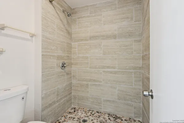 a bathroom with a shower