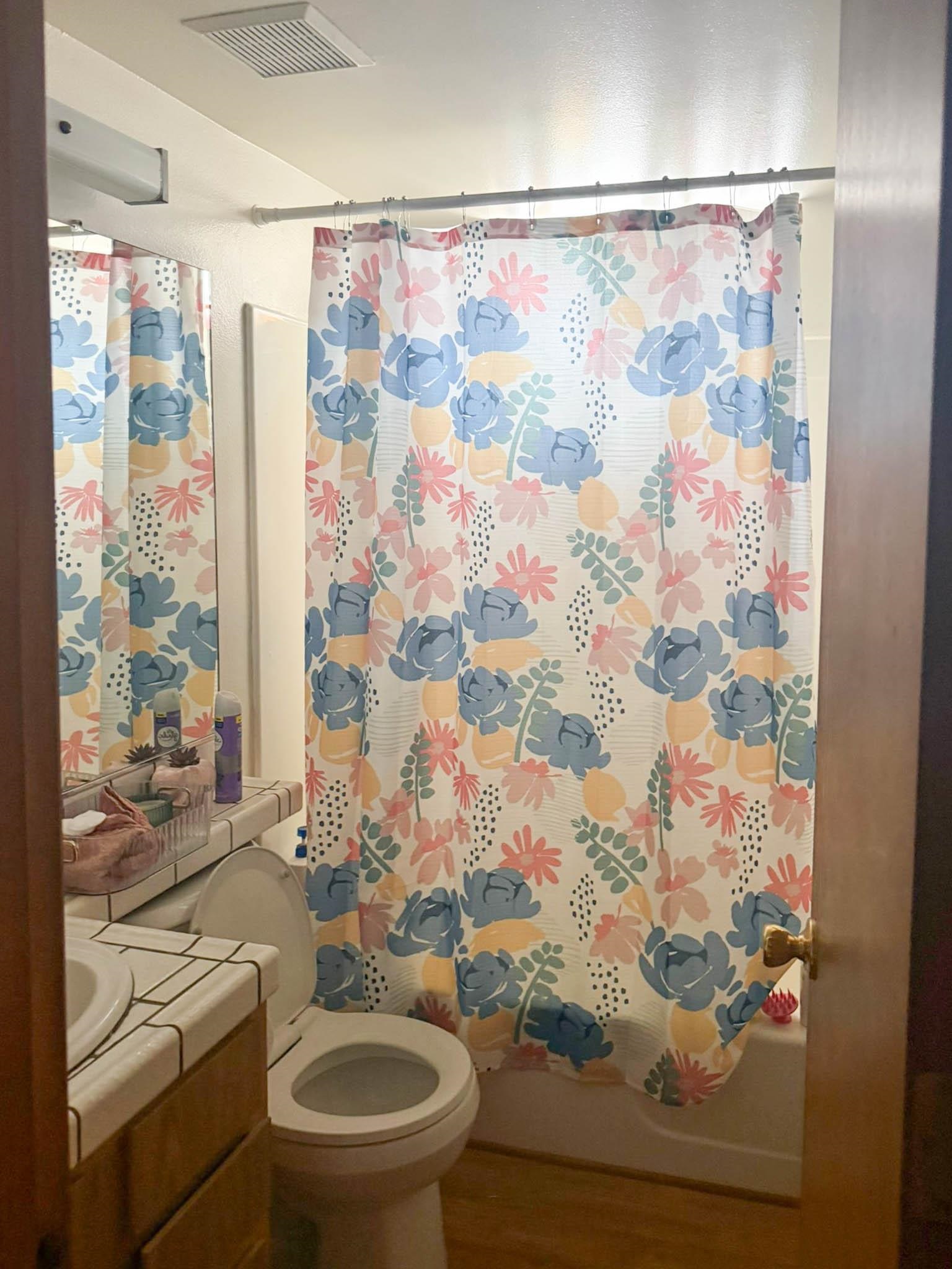 395 Chaparral Road Mammoth Lakes, CA 93546 - Photo 12 of 22 Full bath featuring washer / clothes dryer, vanity, and a shower with curtain