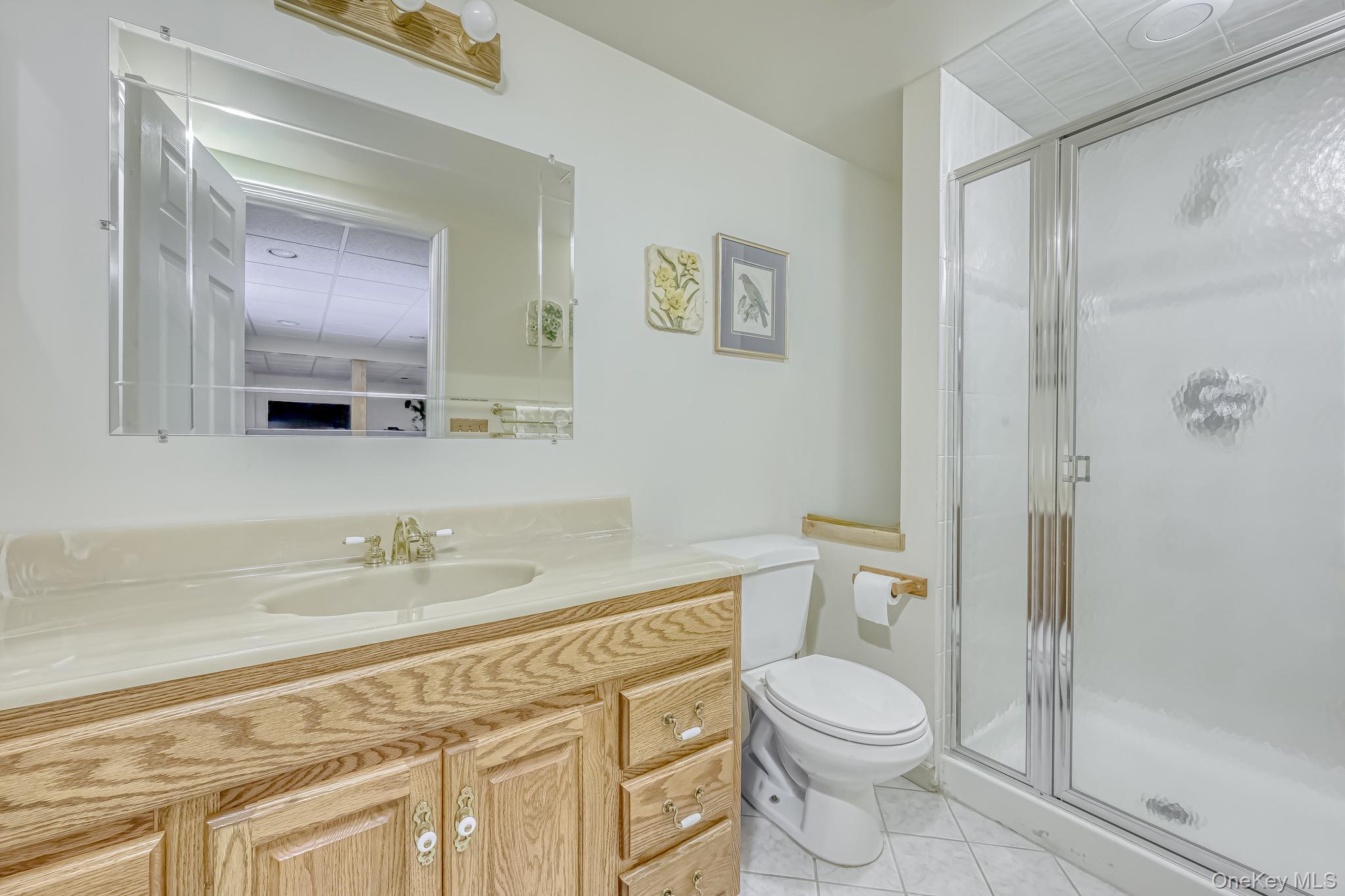 6 Wedge Way Suffern, NY 10901 - Photo 20 of 27 a bathroom with a toilet a sink a mirror and a shower