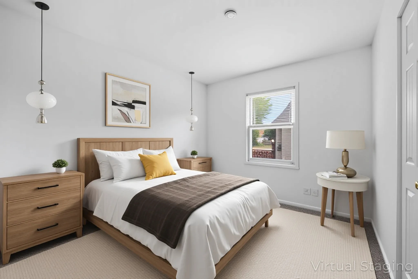 2229 Kensington Drive Schaumburg, IL 60169 - Photo 6 of 14 a bedroom with a bed a lamp and a window