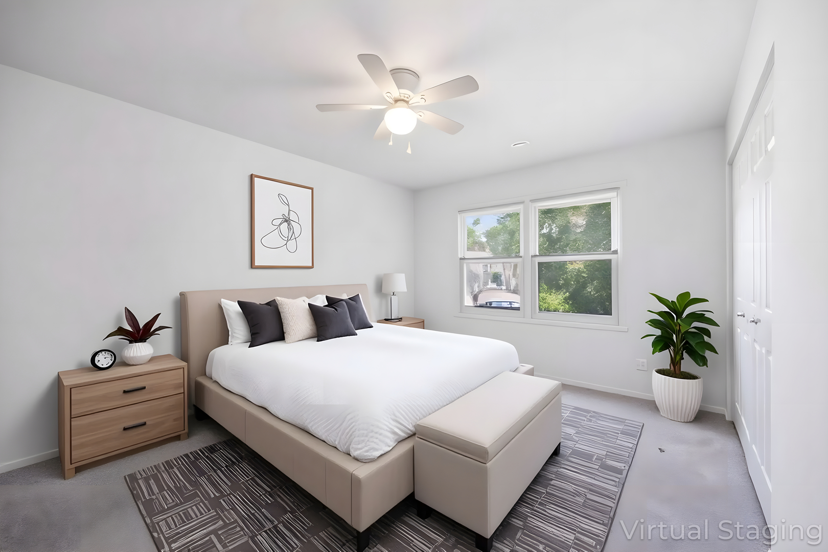 2229 Kensington Drive Schaumburg, IL 60169 - Photo 9 of 14 a bedroom with a large bed and a window