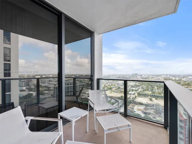 a view of a city from a balcony