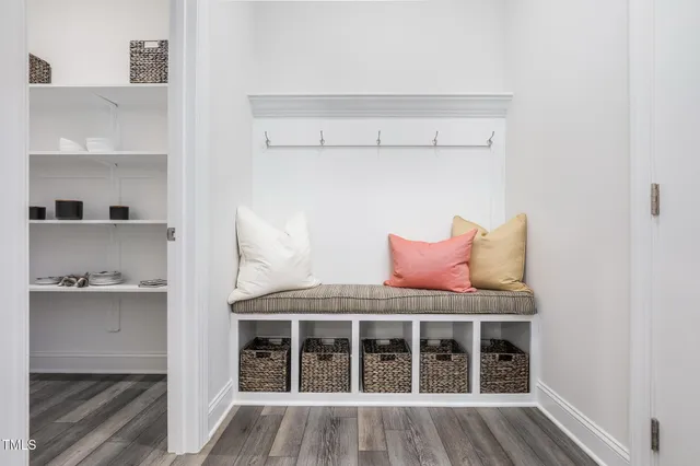 a bedroom with a bed and closet