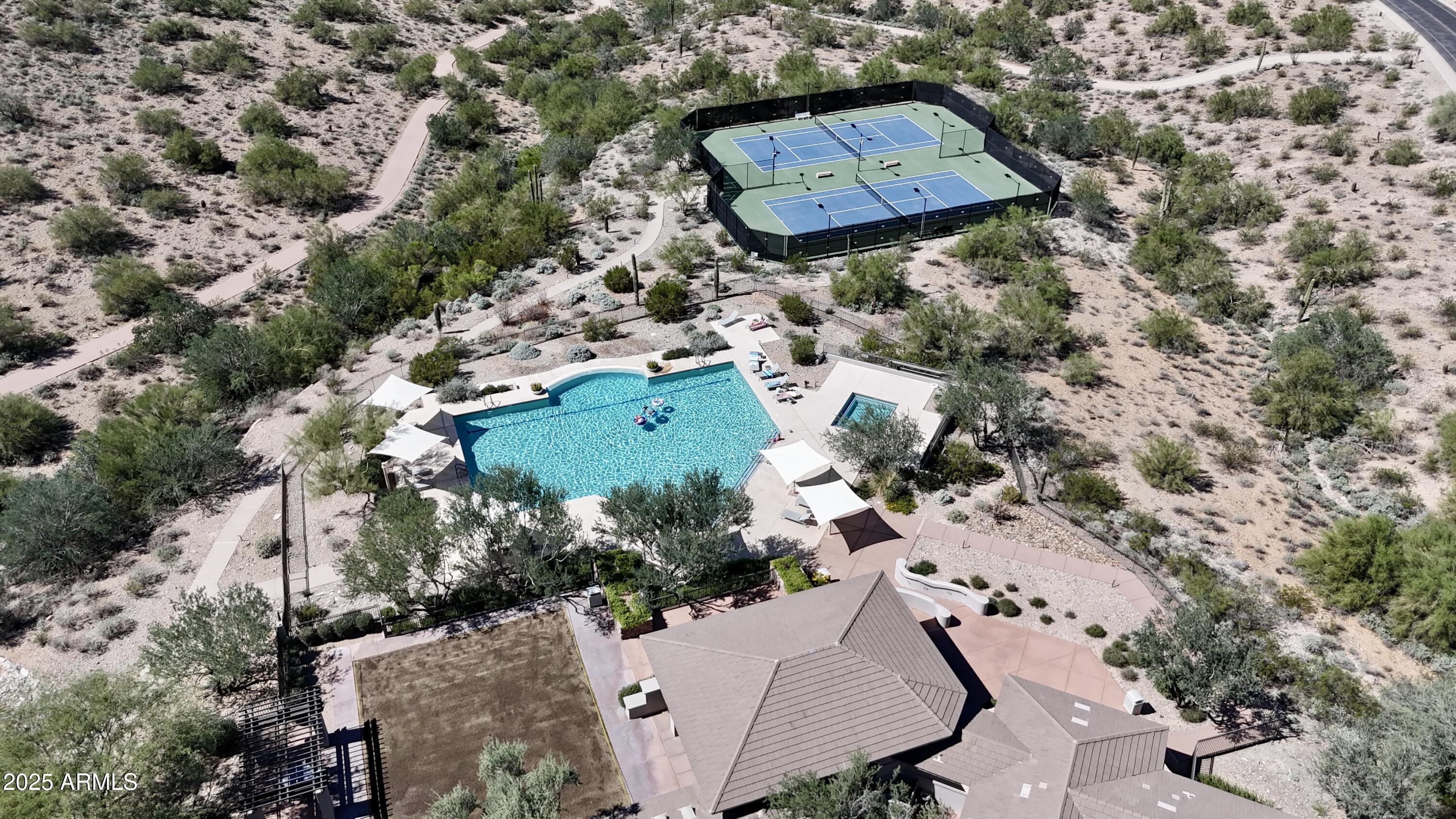 10637 East Blanche Drive Scottsdale, AZ 85255 - Photo 7 of 36 an aerial view of a house with a garden