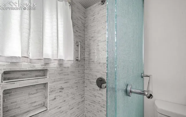 a bathroom with a shower