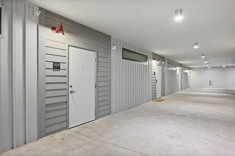 a view of a hallway with closet