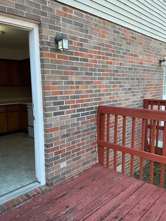 a brick building with a large windows