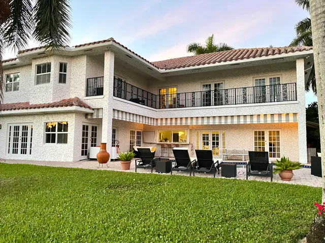 a view of a park with swings