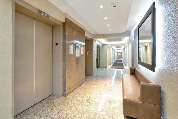 a city view with tall buildings