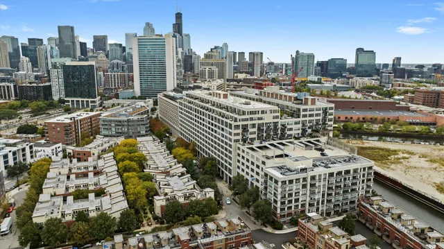 a view of a city with tall buildings