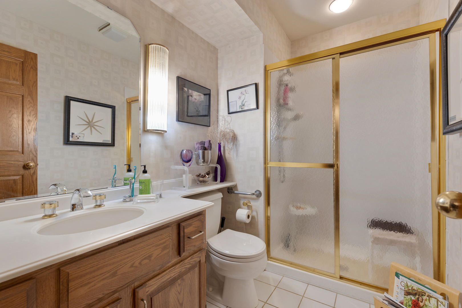 1133 Edgewater Drive Naperville, IL 60540 - Photo 23 of 37 a bathroom with a sink toilet and shower
