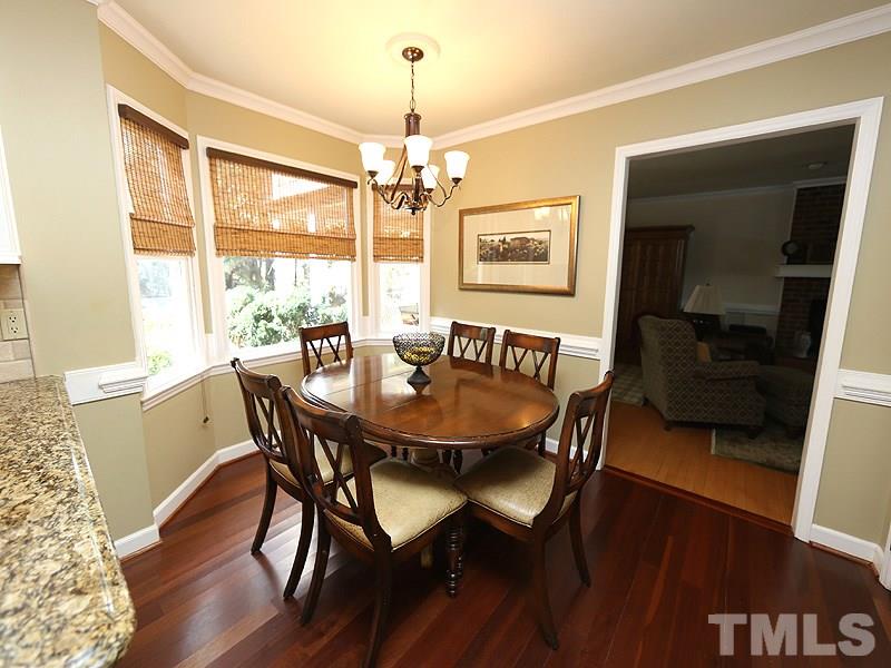 2712 Farnborough Road Raleigh, NC 27613 - Photo 7 of 25 Breakfast Room - with Bay window - Seat 6-8 comfortably - Add a high top Bistro Table and allow for Bar stool seating as well.