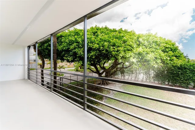 a view of a building from a window