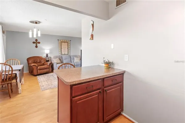 a view of a hallway with closet