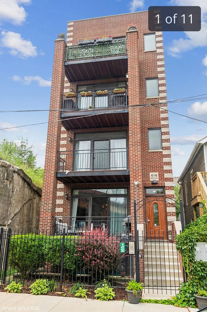 a front view of a building