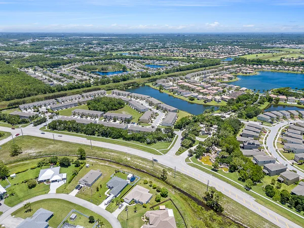 an aerial view of a city