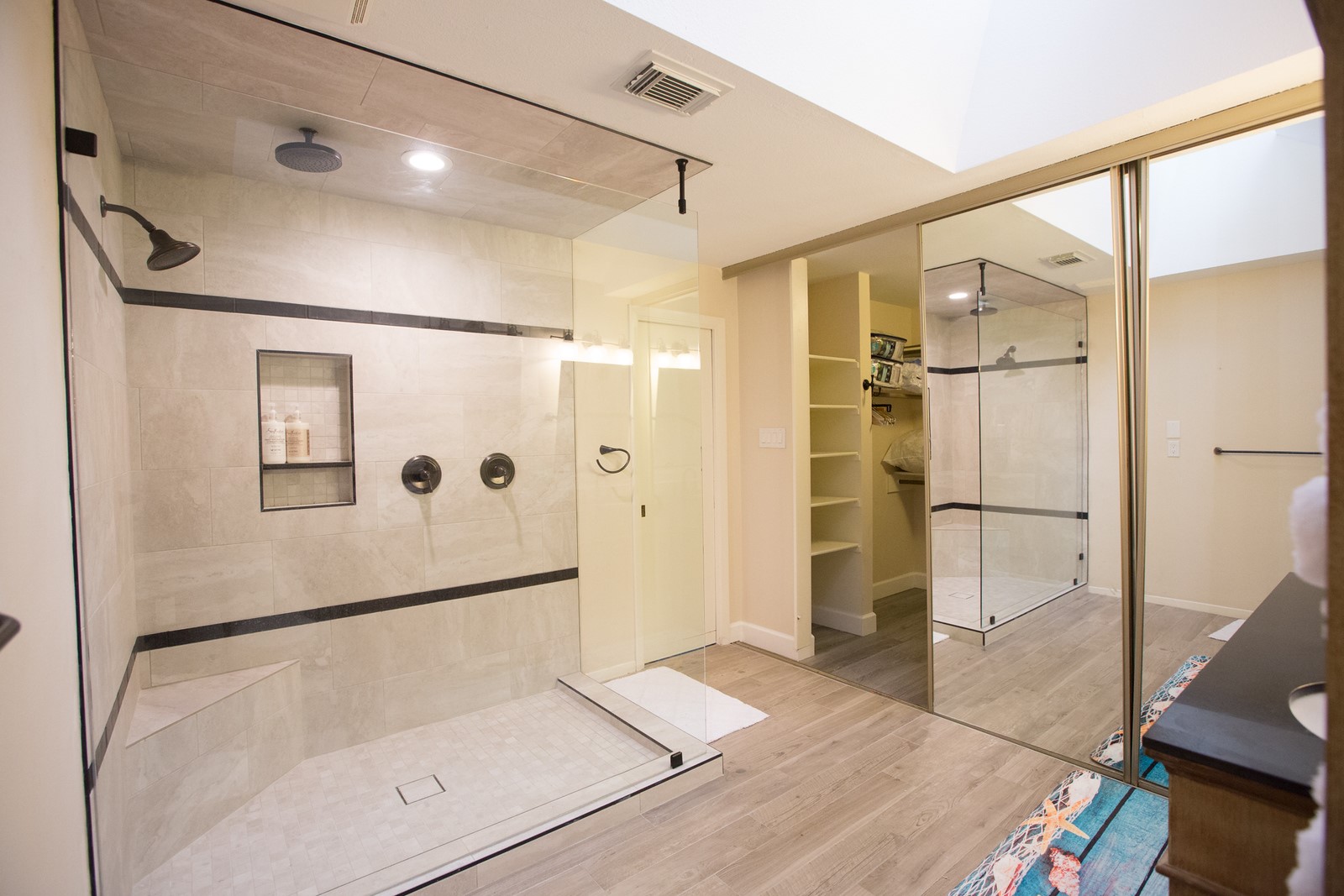 3007 Willowbend Road Montgomery, TX 77356 - Photo 23 of 43 a bathroom with a glass shower door and a bathtub