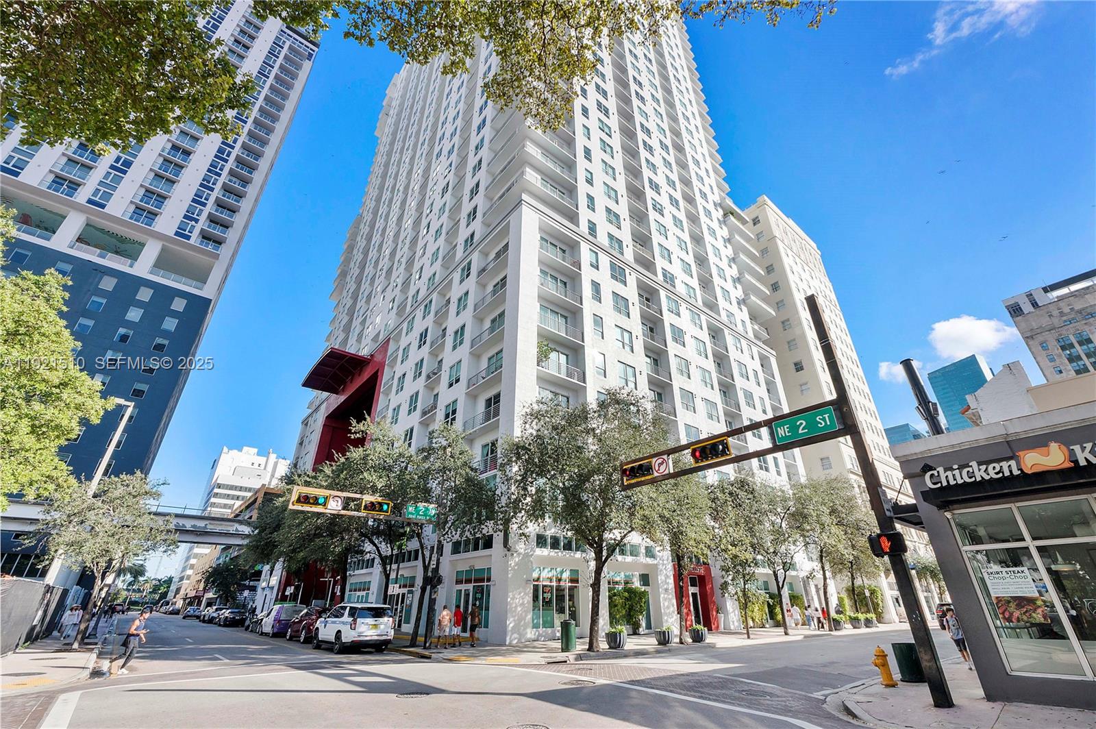 a view of a tall building