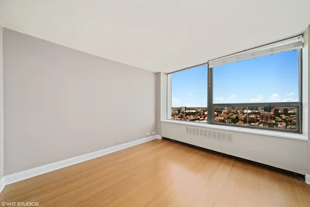 a view of a room with a rug