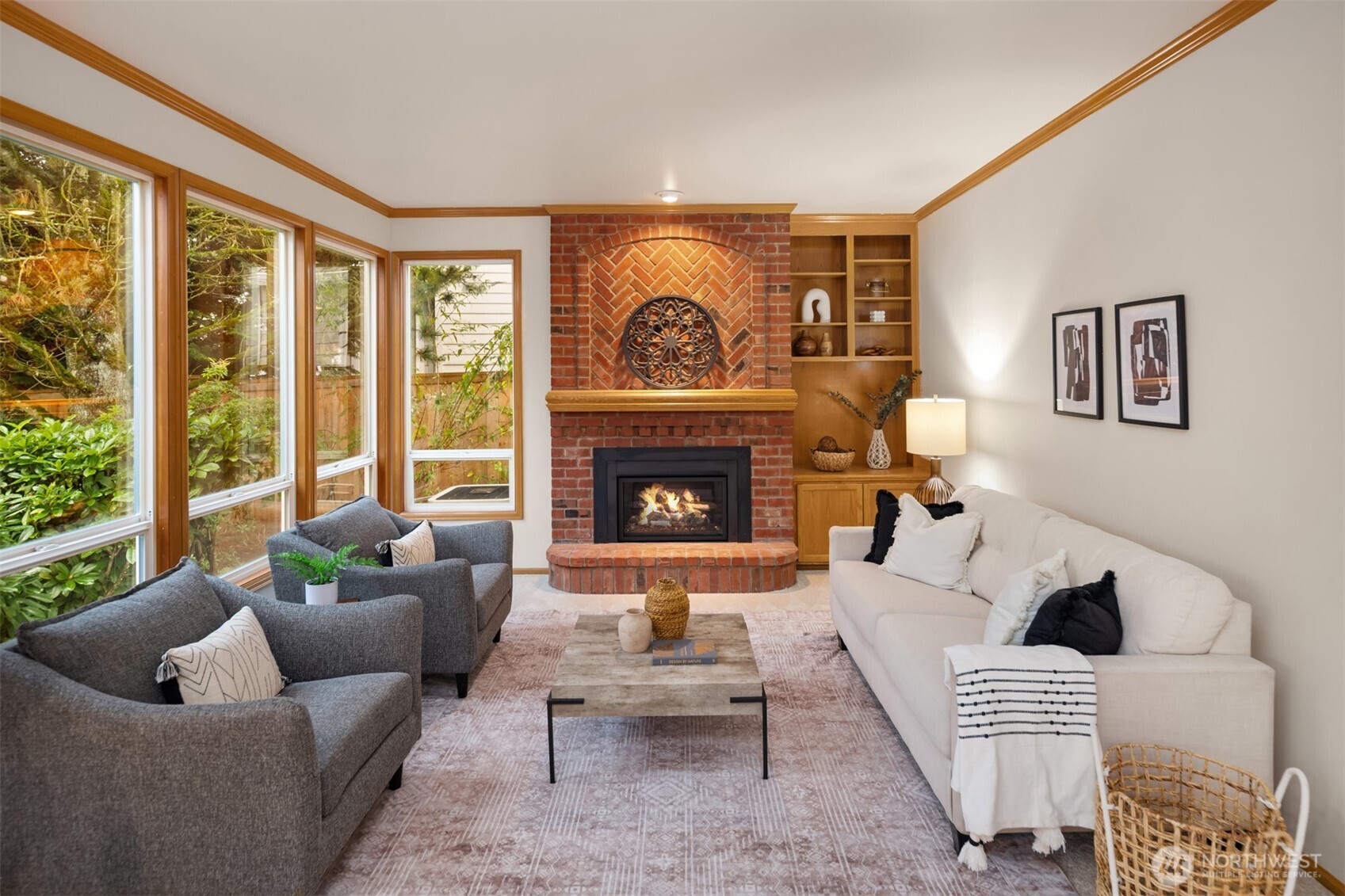 3014 213th Street Southeast Bothell, WA 98021 - Photo 8 of 33 a living room with furniture and a fireplace