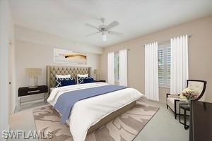 451 Bayfront Place, Unit 5207 Naples, FL 34102 - Photo 14 of 35 a bedroom with a bed and wooden floor