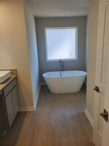 a living room with a sink