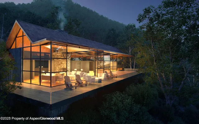 a view of outdoor space with seating area