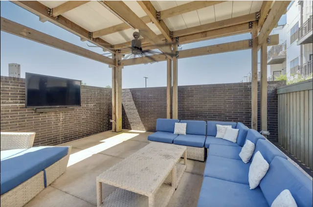 a living room with furniture