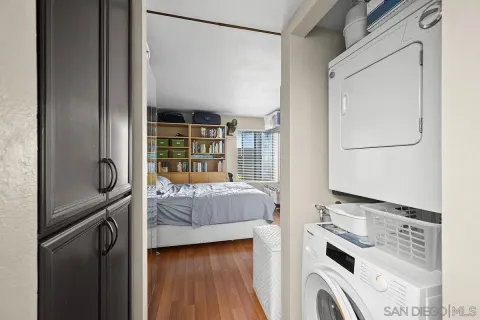 a room with a washer and dryer