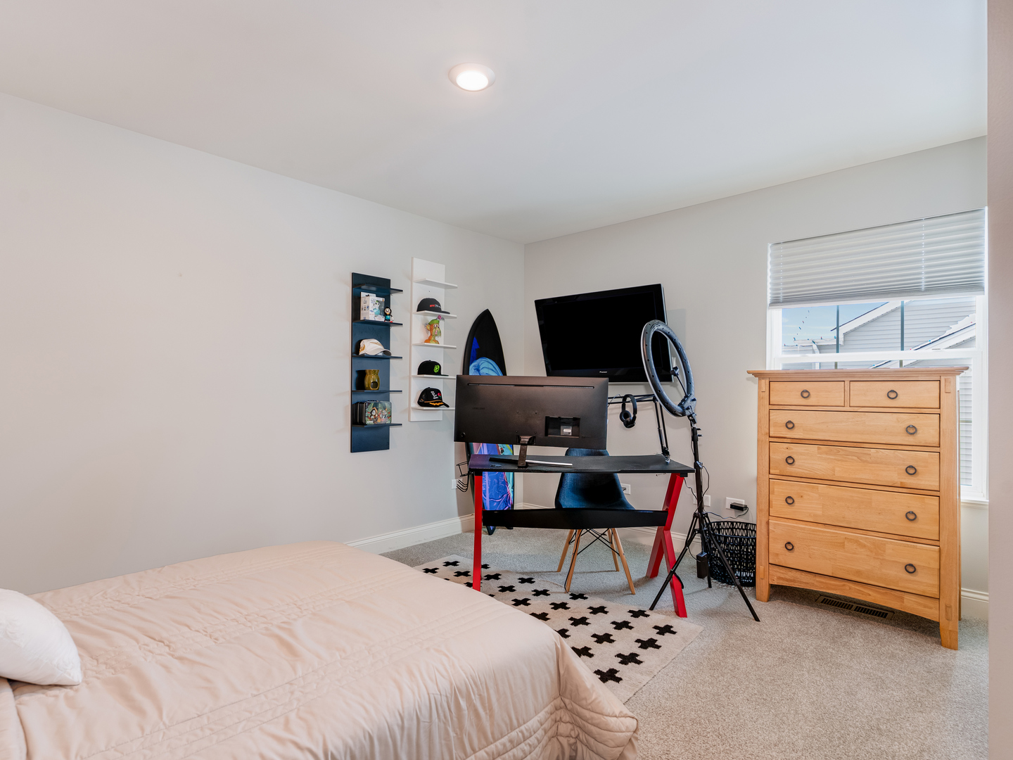 707 Long Ridge Trail Minooka, IL 60447 - Photo 26 of 39 a bedroom with a bed closet and a desk