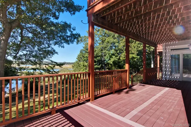 a view of a lake from a balcony