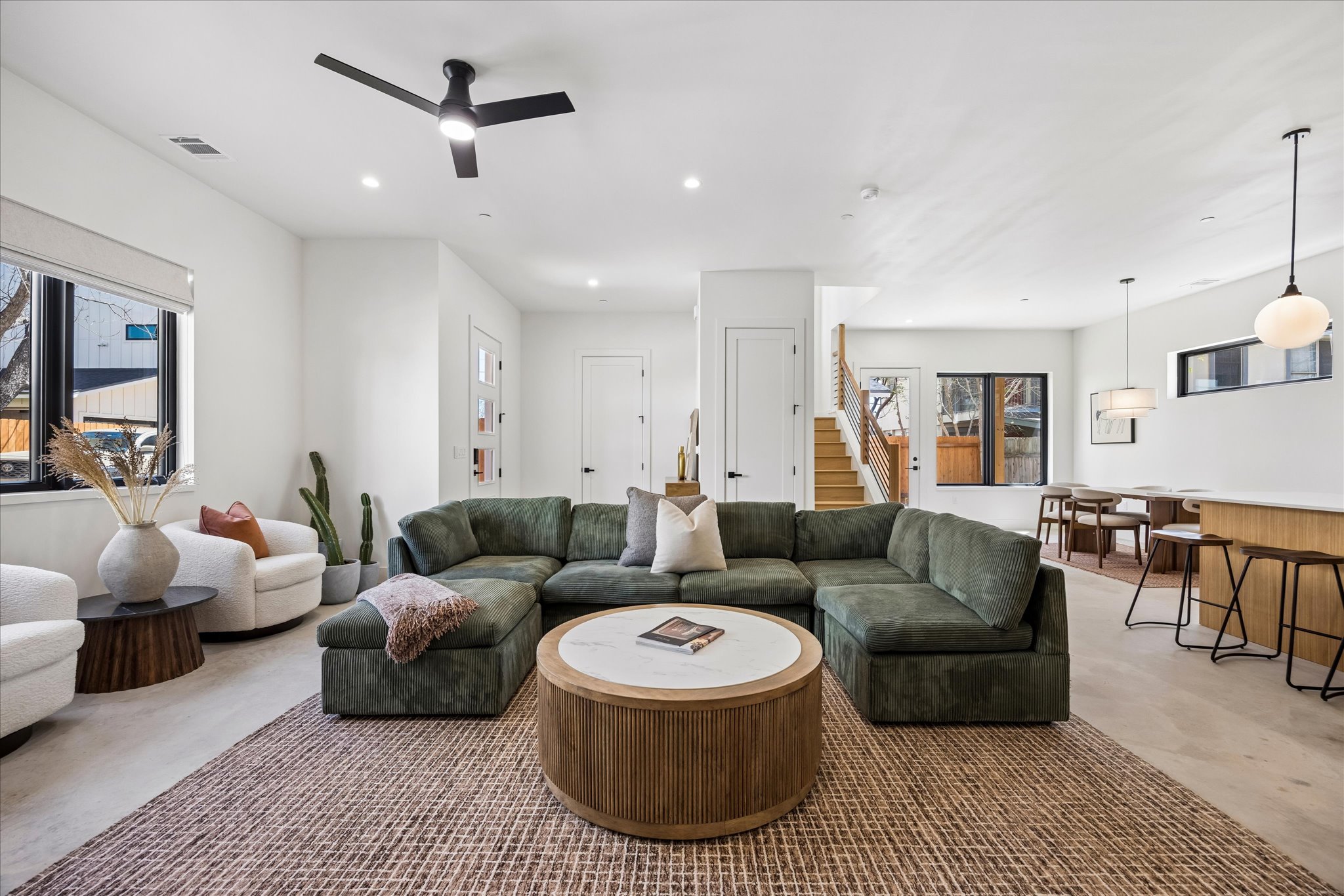 4416 South 1st Street, Unit 2 Austin, TX 78745 - Photo 4 of 33 a living room with furniture and a view of kitchen
