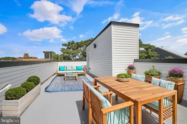 a outdoor view with a sitting space