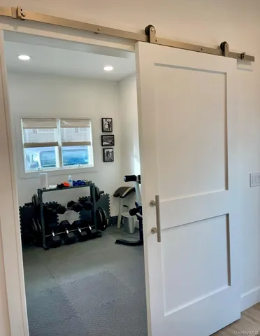 a car parked in front of a room