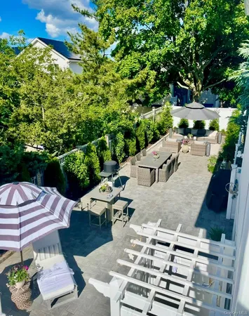 an outdoor space with patio