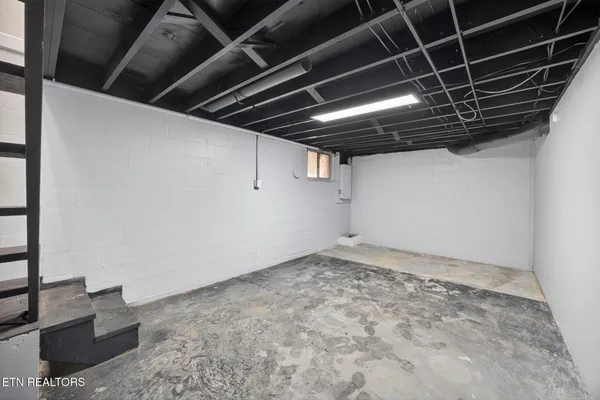 a view of a room with racks