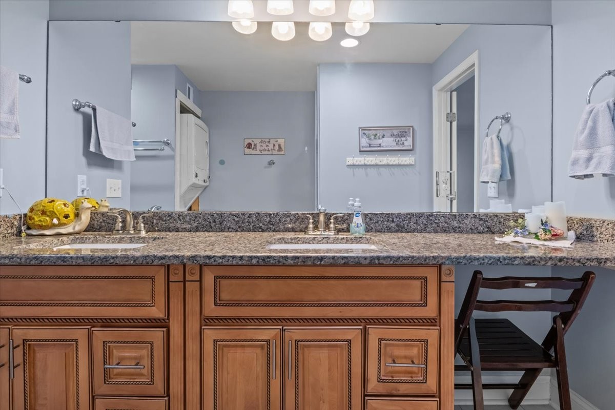 307 Crestview Drive Dickson, TN 37055 - Photo 29 of 61 a bathroom with a granite countertop sink and a mirror