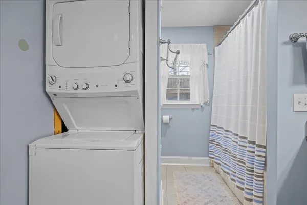 a close view of washer and dryer