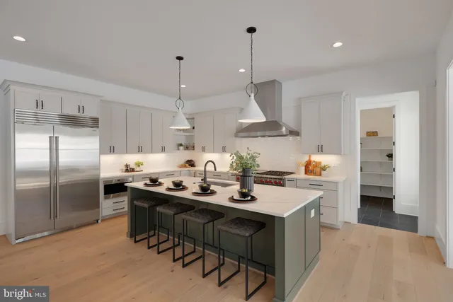 a living room with furniture a rug and a potted plant