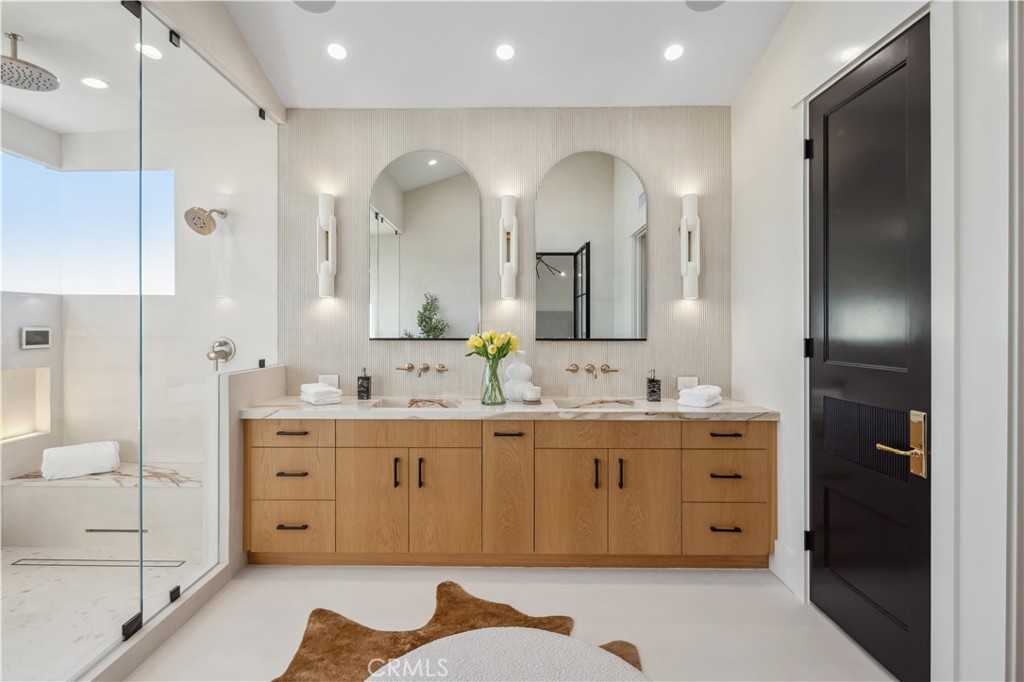 2915 Cliff Drive Newport Beach, CA 92663 - Photo 43 of 69 a spacious bathroom with a double vanity sink mirror and double