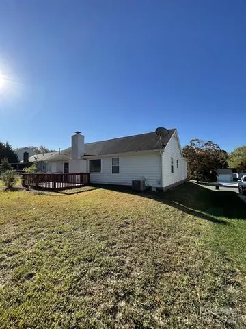 a house view with a lake view
