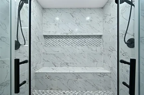 a bathroom with a shower