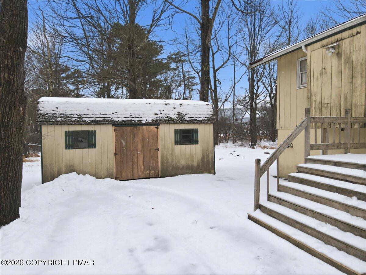 401 Clearview Drive Long Pond, PA 18334 - Photo 50 of 77 a view of a house with a snow in the yard