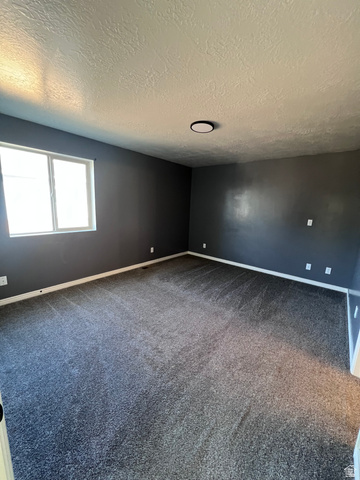 1696 South Longview Road Santaquin, UT 84655 - Photo 14 of 16 Empty room with carpet flooring and a textured ceiling