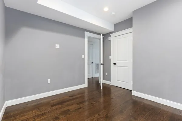 a hallway with a large window